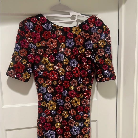 Dress the Population Floral Sequin Dress - Black, Red, Pink, Gold - Picture 7 of 9